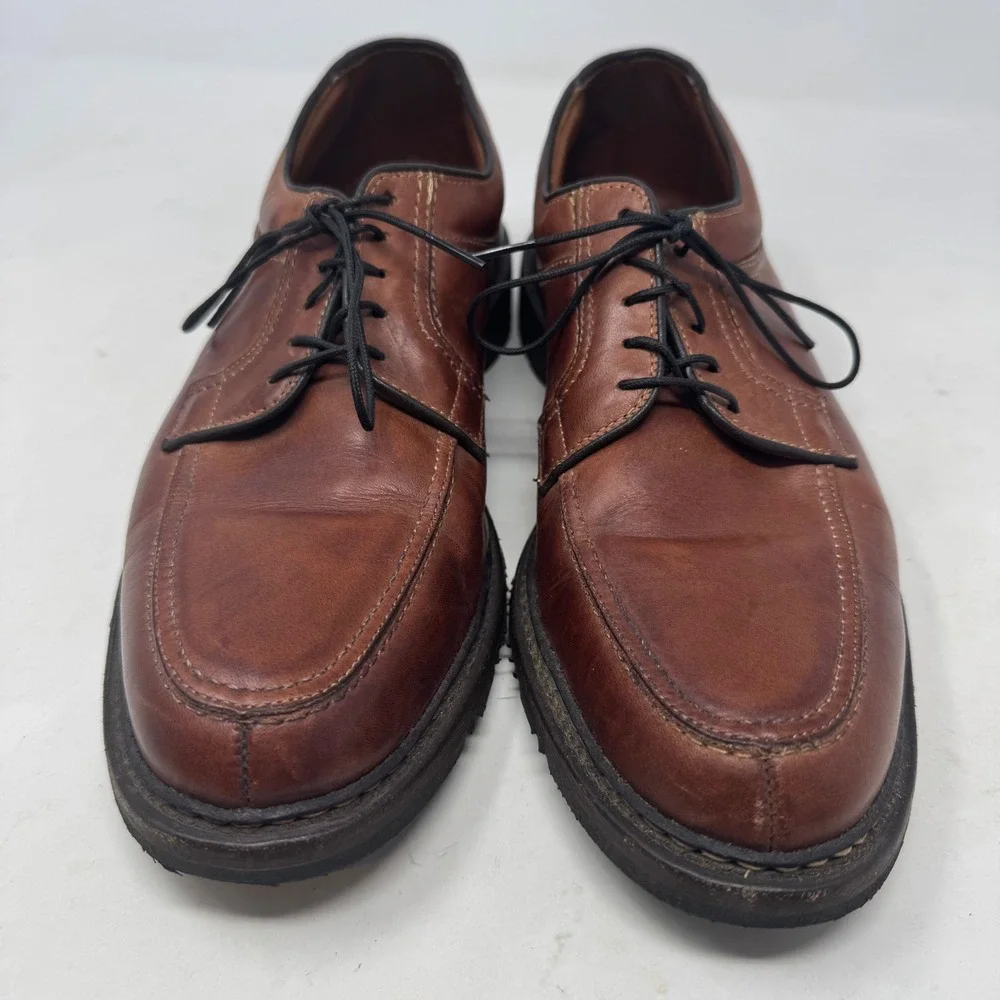 Allen Edmonds Wilbert Brown Leather Split Toe Derby Shoes Mens 11.5 B 1951